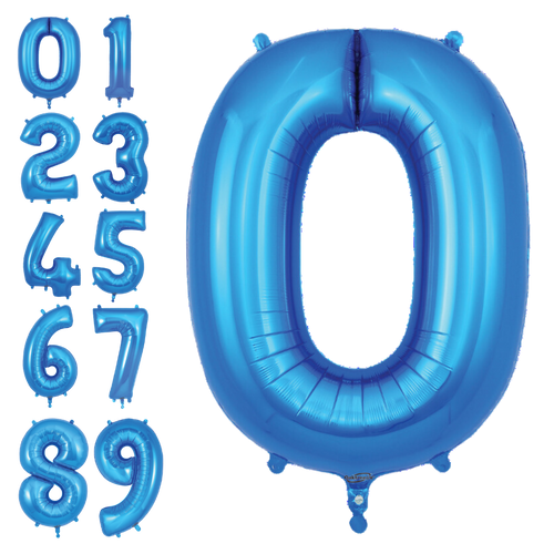 Blue foil number balloon set for birthday or anniversary from Parte Haus party supply store in Bethesda Maryland