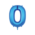 Blue number 0 foil balloon for birthday or anniversary from Parte Haus party supply store in Bethesda MD