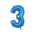 Blue number three foil balloon birthday decoration from Parte Haus party supply store in Bethesda Maryland