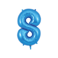 Blue number 8 foil balloon for birthday or anniversary from Parte Haus party supply store in Bethesda Maryland