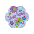 Blue purple floral butterfly Happy Birthday foil balloon birthday from Parte Haus party supply store in Bethesda MD