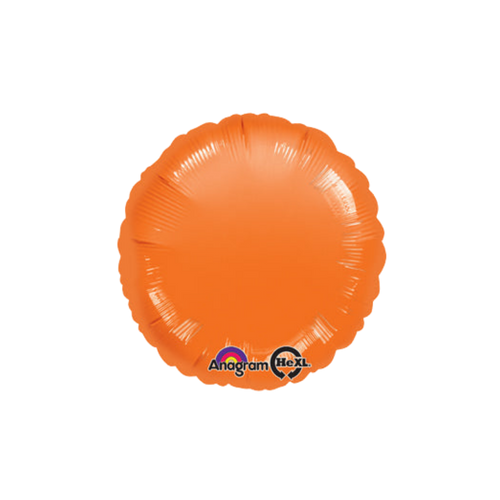 bright orange foil balloon with round shape for birthday decor from Parte Haus party supply store in Bethesda MD