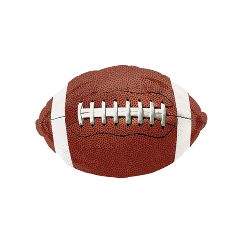 Brown football foil balloon with white laces birthday decoration from Parte Haus party supply store in Bethesda MD.