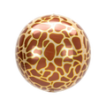 Brown giraffe print orbz foil balloon round animal theme from Parte Haus party supply store in Bethesda MD