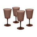 Brown Ribbed Wine Goblet Cups