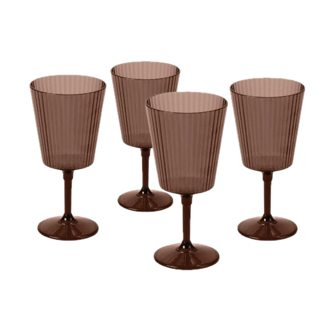 Nude Ribbed Wine Goblet Cups