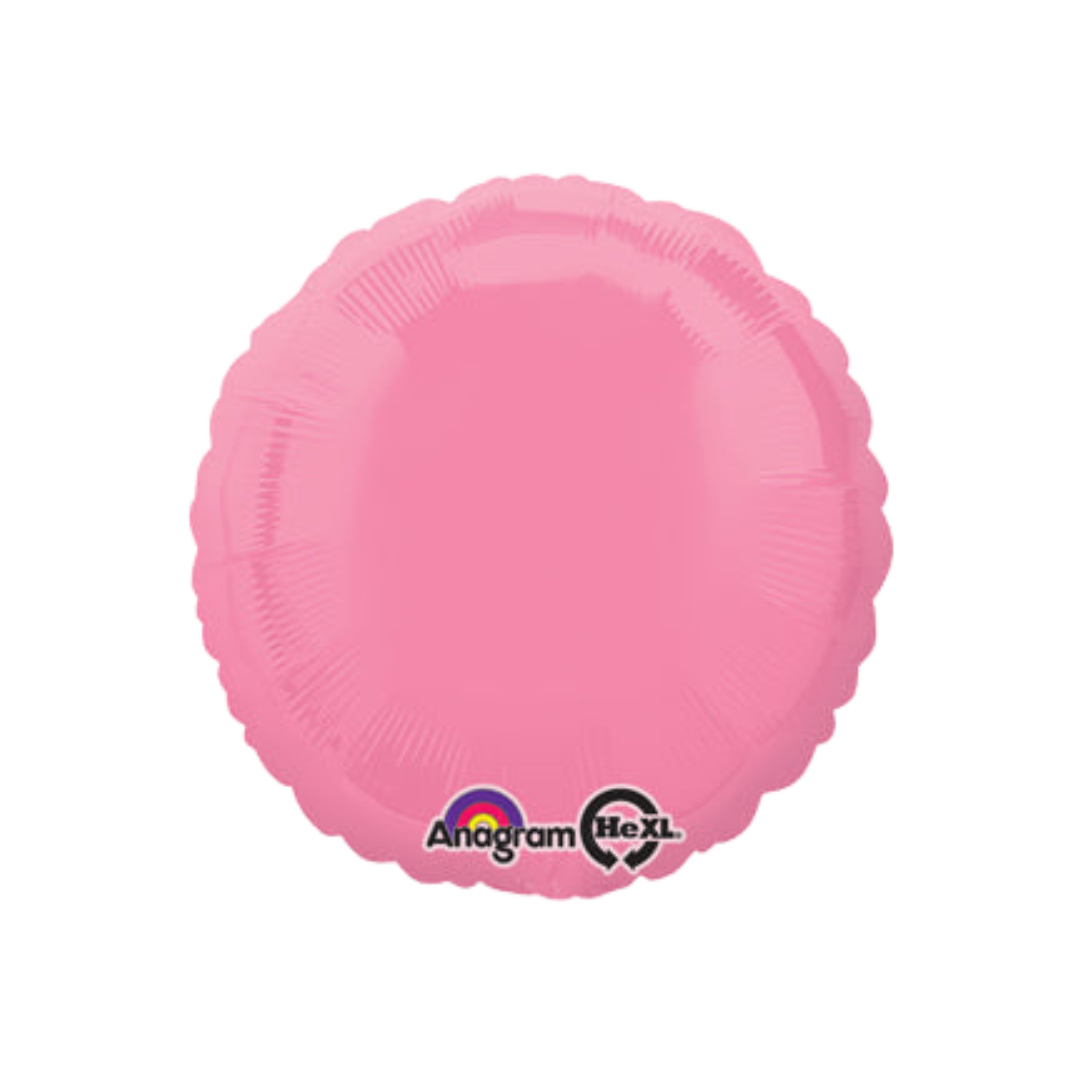 Bubble gum pink round foil balloon for birthday celebrations from Parte Haus party supply store in Bethesda Maryland