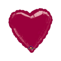 Burgundy heart foil balloon shiny decoration for romantic celebration from Parte Haus party supply store in Bethesda Maryland