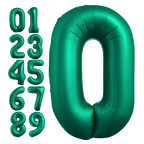 chrome green number foil balloon for birthday from Parte Haus party supply store in Bethesda Maryland