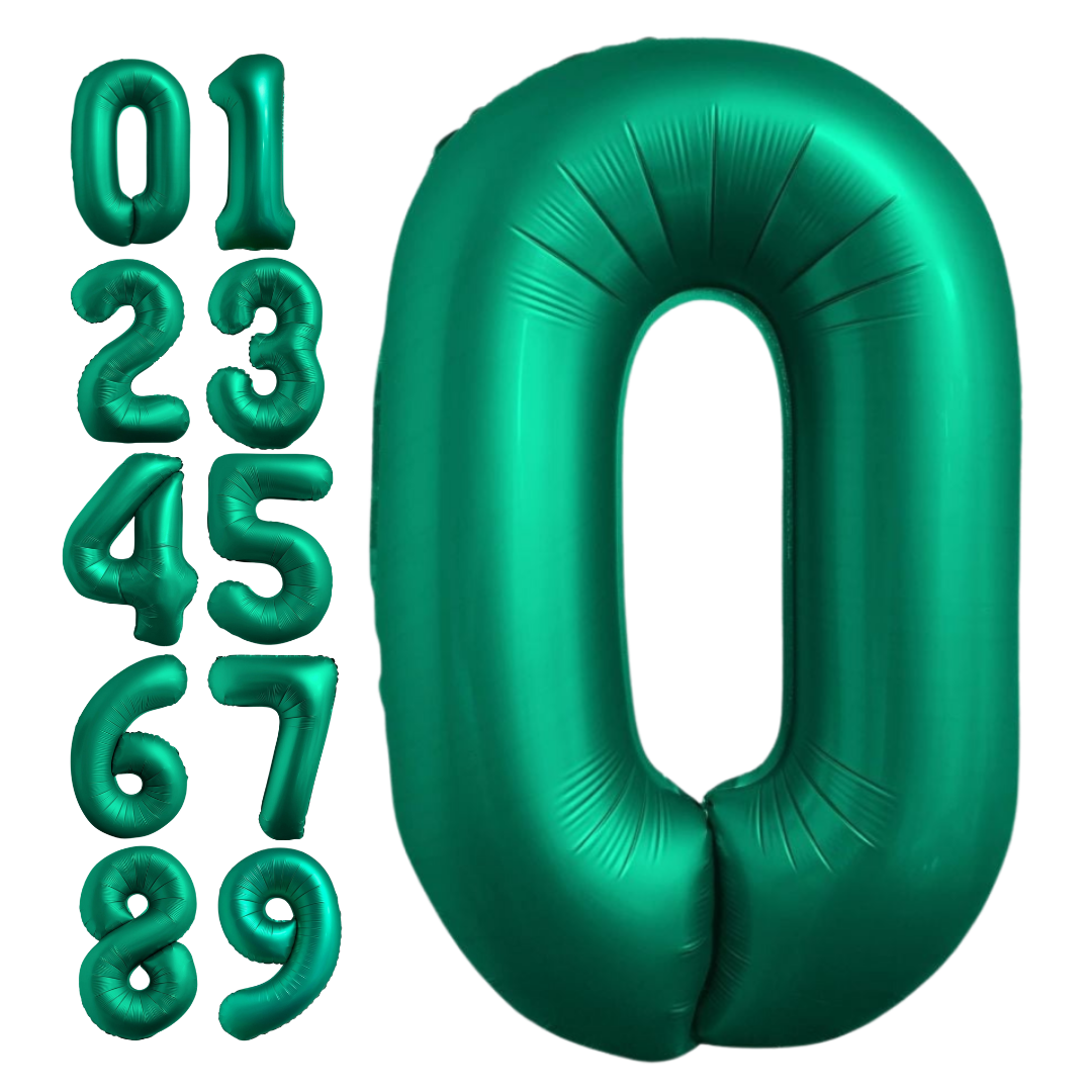 chrome green number foil balloon for birthday from Parte Haus party supply store in Bethesda Maryland