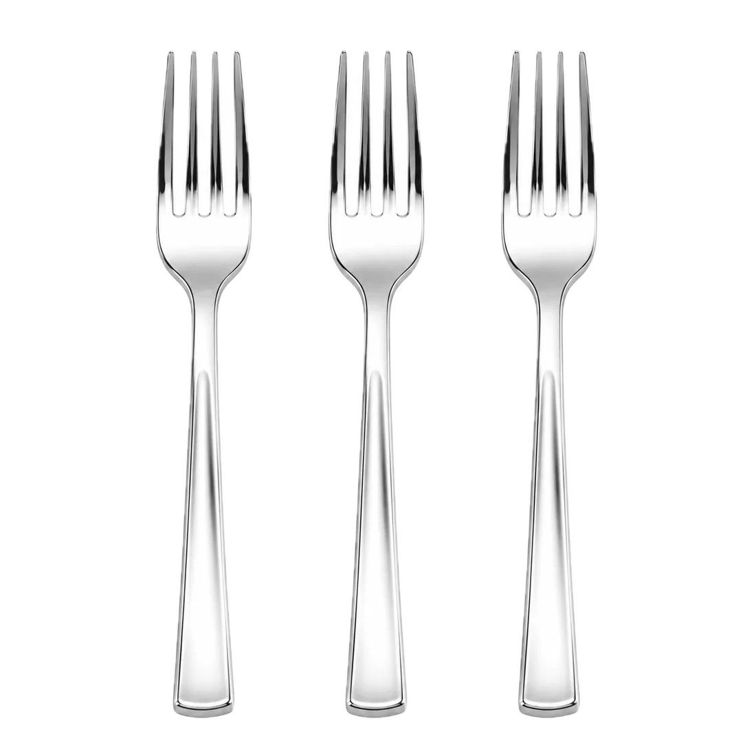 Silver Classic Design Plastic Forks - 20 pcs