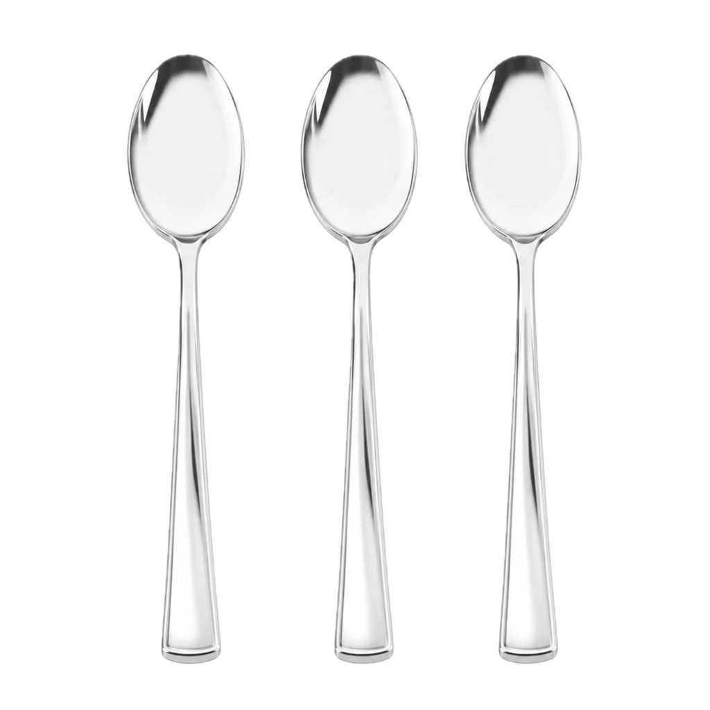Silver Classic Design Plastic Spoons - 20 pcs