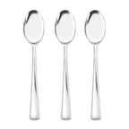 Silver Classic Design Plastic Spoons - 20 pcs
