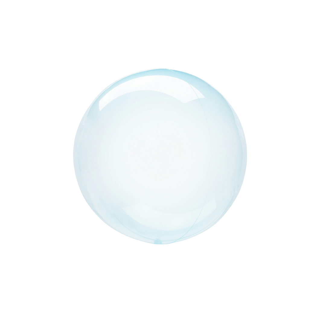 Clear blue 18in bubble balloon from Parte Haus party supply store in Bethesda, Maryland for Frozen, mermaid, baby shower, and wedding décor.