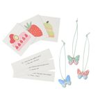 Pastel butterfly gift tags with cute illustrated cards for spring theme from Parte Haus party supply store in Bethesda MD.