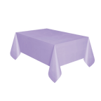 Lavender table cover rectangular tablecloth for birthday from Parte Haus party supply store in Bethesda Maryland