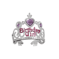 Purple birthday girl tiara with heart gems birthday theme from Parte Haus party supply store in Bethesda MD.