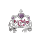Purple birthday girl tiara with heart gems birthday theme from Parte Haus party supply store in Bethesda MD.