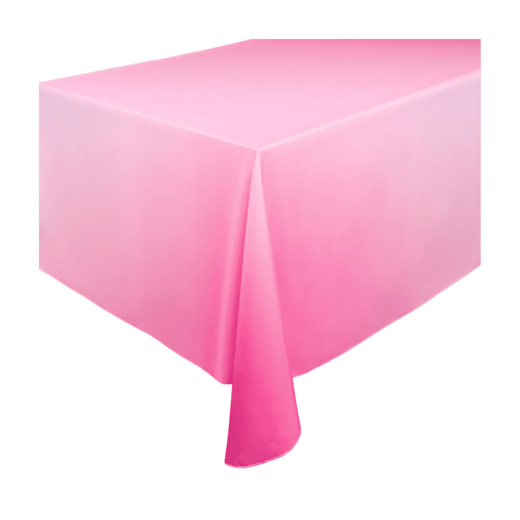 Pink tablecloth rectangular for birthday celebration decor from Parte Haus party supply store in Bethesda MD