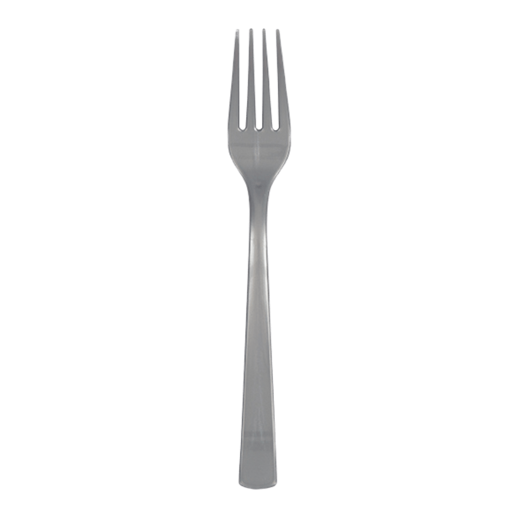silver plastic fork simple utensil for events from Parte Haus party supply store in Bethesda Maryland