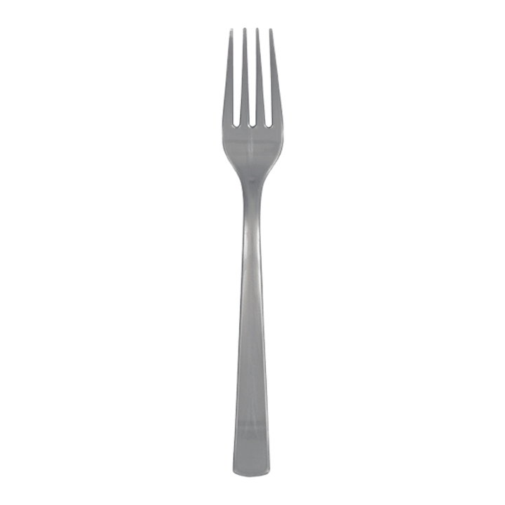 silver plastic fork simple utensil for events from Parte Haus party supply store in Bethesda Maryland