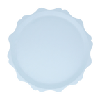 light blue scalloped edge plate perfect for birthday theme from Parte Haus party supply store in Bethesda, MD