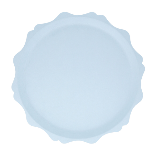 light blue scalloped edge plate perfect for birthday theme from Parte Haus party supply store in Bethesda, MD