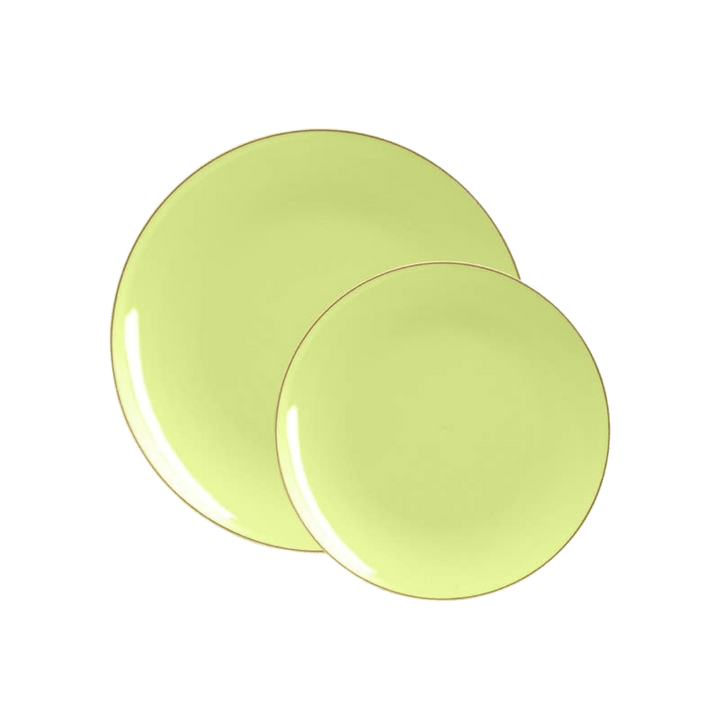 Lime and Gold Plastic Plates - 2 Sizes