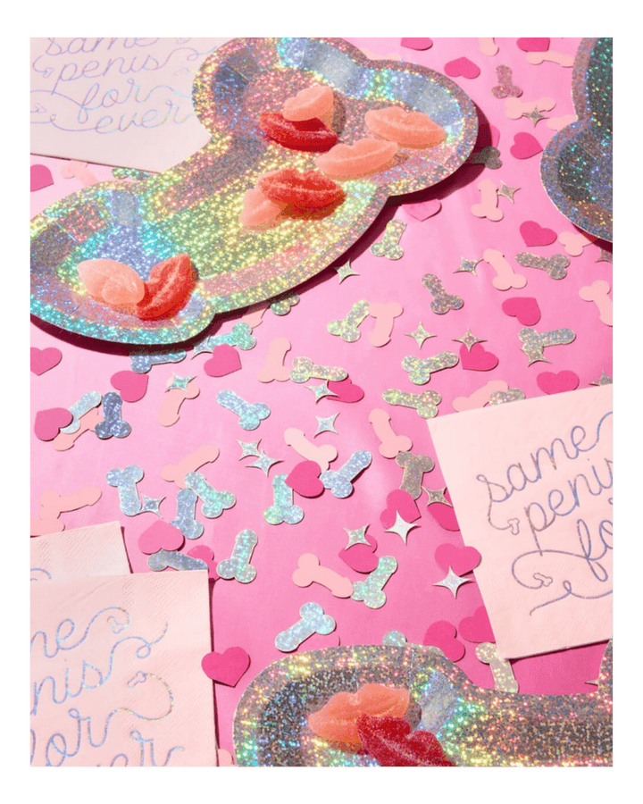 Pink and Iridescent Penis Confetti Party Popper