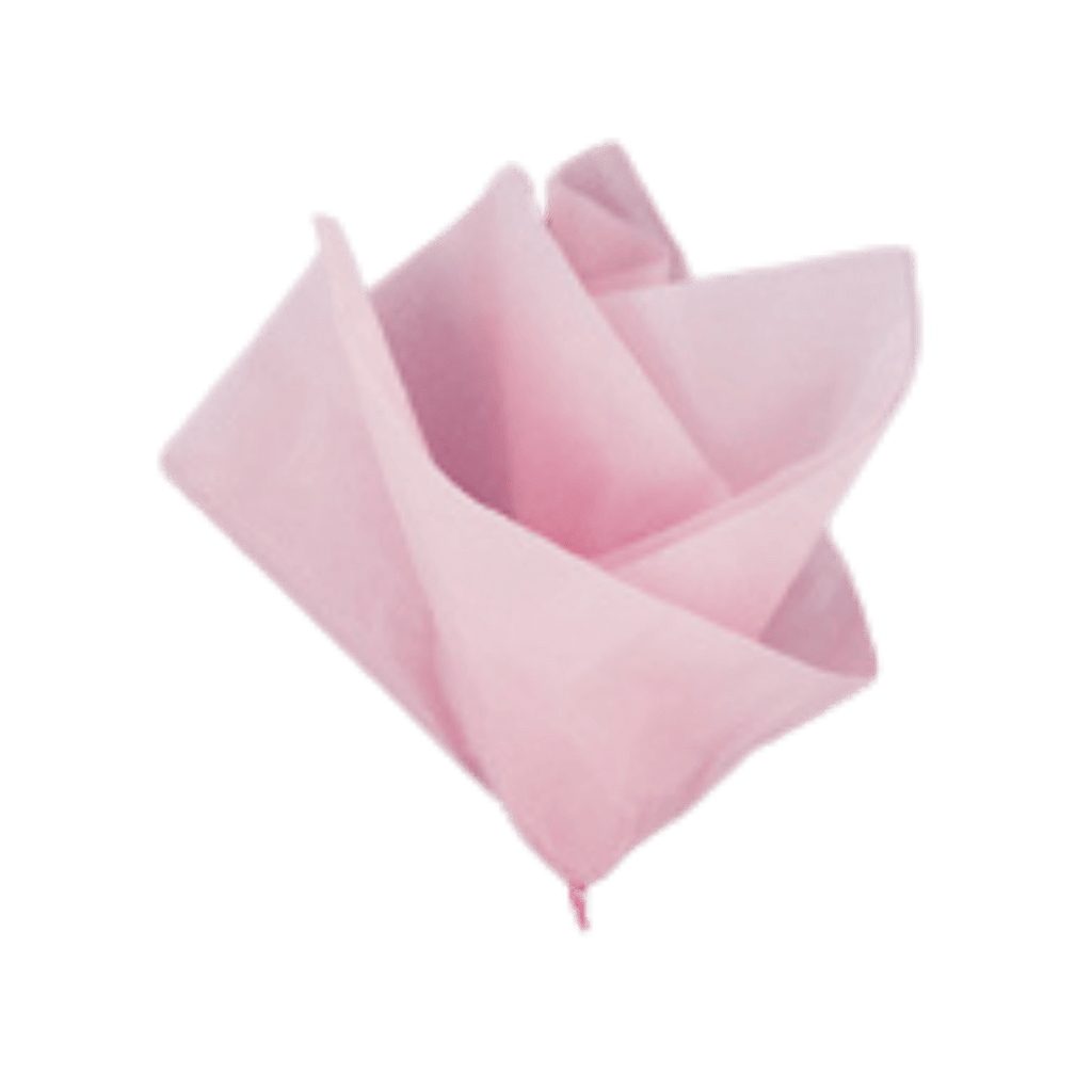 light pink tissue paper napkin folded for wedding from Parte Haus party supply store in Bethesda Maryland