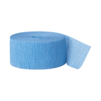 Light blue crepe streamer roll for birthdays from Parte Haus party supply store in Bethesda Maryland