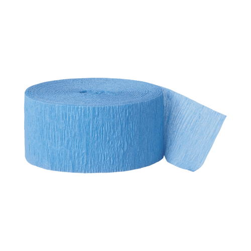 Light blue crepe streamer roll for birthdays from Parte Haus party supply store in Bethesda Maryland