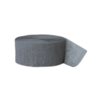 Gray crepe paper streamer roll for birthday from Parte Haus party supply store in Bethesda MD