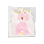 Pink castle shaped napkin with gold accents princess theme from Parte Haus party supply store in Bethesda MD