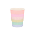 Pastel rainbow paper cup with fringe for birthday from Parte Haus party supply store in Bethesda Maryland