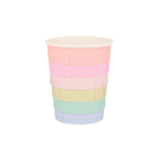 Pastel rainbow paper cup with fringe for birthday from Parte Haus party supply store in Bethesda Maryland