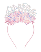 Pink glitter headband with Let’s Party stars birthday accessory from Parte Haus party supply store in Bethesda Maryland