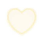 Pale yellow heart-shaped plate with scalloped border for celebration theme from Parte Haus party supply store in Bethesda Maryland