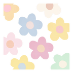 Pastel color flower cutouts with daisy shapes for spring theme from Parte Haus party supply store in Bethesda MD