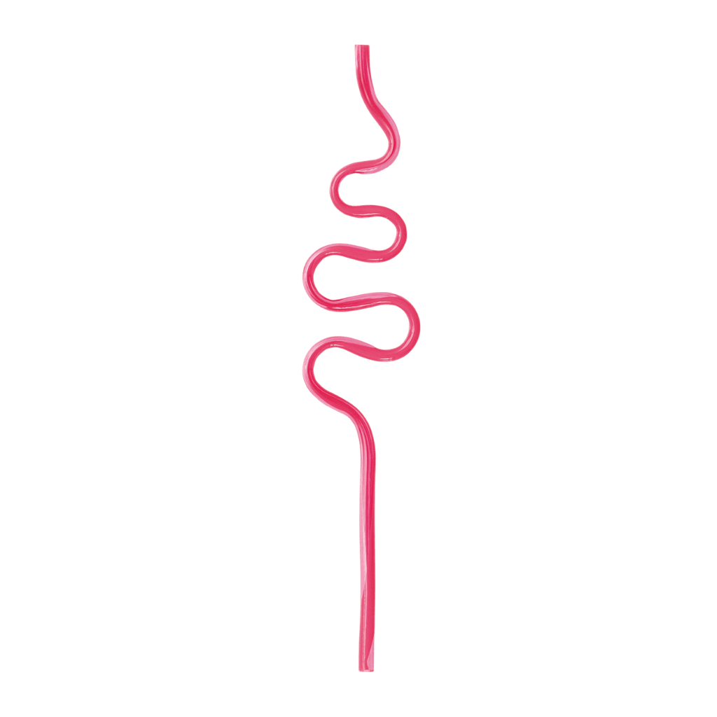 Pink curly straw fun shape for birthday theme from Parte Haus party supply store in Bethesda MD.