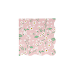 Pink floral napkin with white flowers spring theme from Parte Haus party supply store in Bethesda MD.