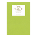 Green table cover with white label for banquet events from Parte Haus party supply store in Bethesda Maryland