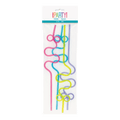 Multicolor crazy straws with fun twist shapes celebration theme from Parte Haus party supply store in Bethesda Maryland