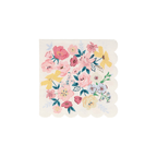 Pastel floral napkin with scalloped edges for spring celebrations from Parte Haus party supply store in Bethesda Maryland