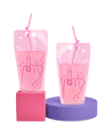 Pink bachelorette drink pouch with ring design novelty bridal from Parte Haus party supply store in Bethesda MD