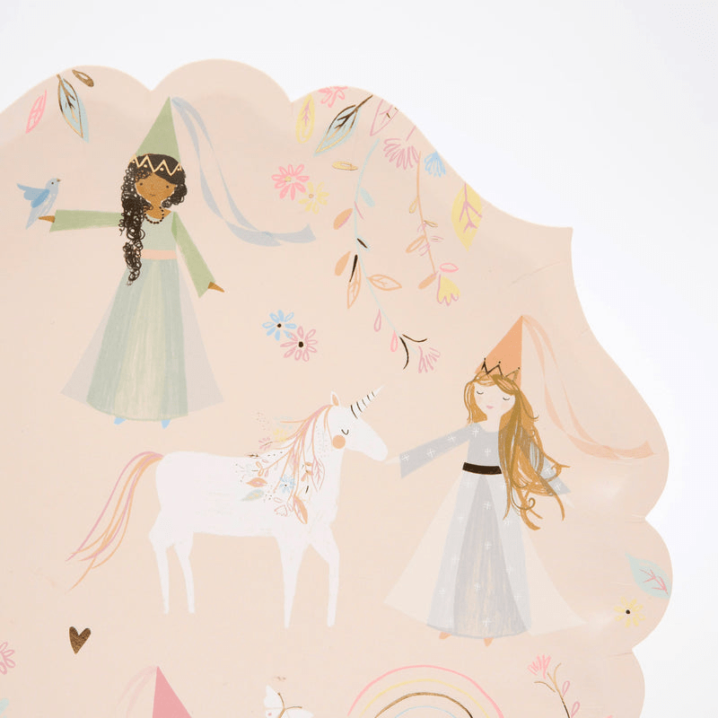 Pink princess unicorn paper plate for fairy tale theme from Parte Haus party supply store in Bethesda MD