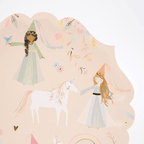 Pink princess unicorn paper plate for fairy tale theme from Parte Haus party supply store in Bethesda MD