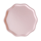 Pink scalloped plate elegant round shape for birthday from Parte Haus party supply store in Bethesda Maryland