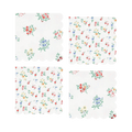 White floral napkins with scalloped edges spring garden theme from Parte Haus party supply store in Bethesda MD