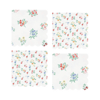 White floral napkins with scalloped edges spring garden theme from Parte Haus party supply store in Bethesda MD